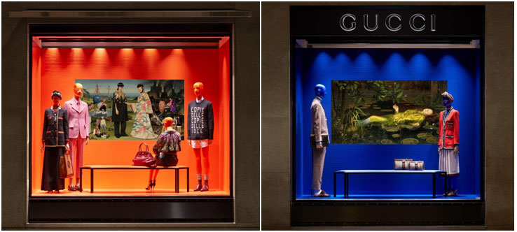 gucci on X: Presenting the windows in the Milan Montenapoleone flagship  store for #GucciGift, which recreate the campaign illustrated by  #IgnasiMonreal.  / X